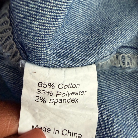 Allegra K Blue Denim Crop Top - Picture 9 of 10